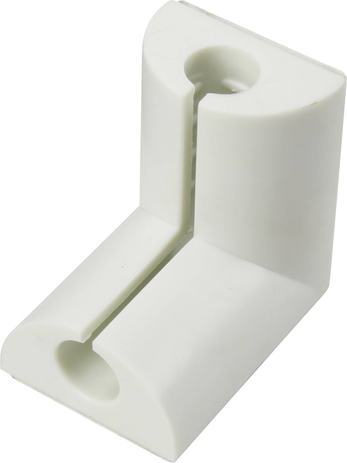 TRU COMPONENTS kabelová spona 1226938 Průměr kabelového svazku (rozsah) 8 mm (max) pro úhlovou montáž bílá 1 ks
