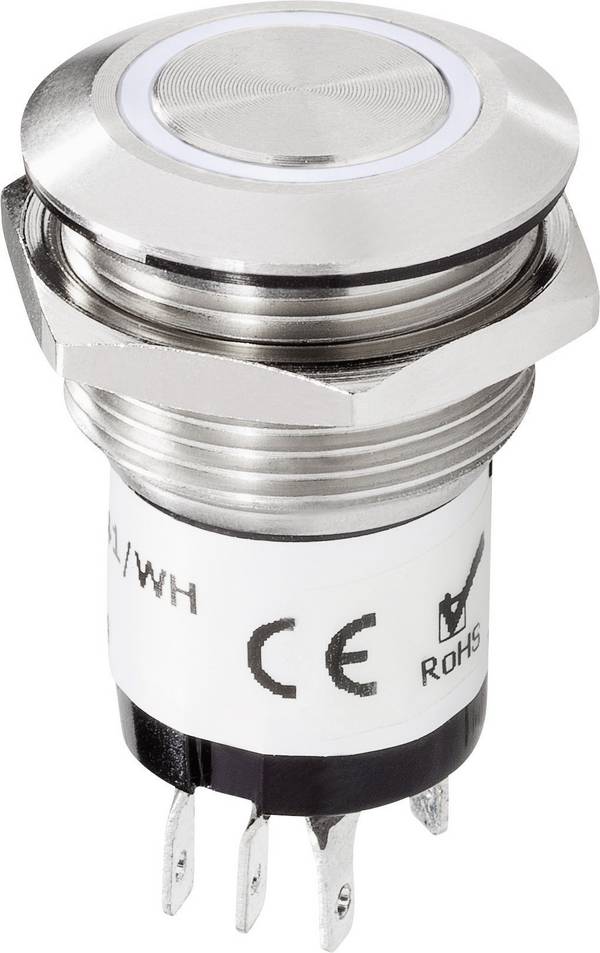 Renkforce RF-4707814 tlačítka zvonku  1násobné nerezová ocel, bílá 24 V DC/ 2 A, 24 V AC/ 1 A