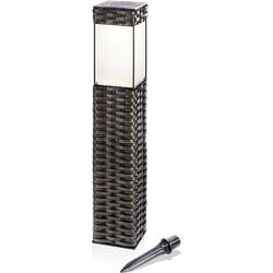Solárne záhradné svetlo Esotec Rattan 102073, teplá biela, striebornosivá