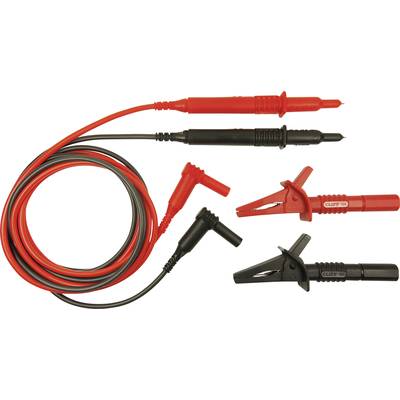 Cliff CIH29892 sada bezpečnostních měřicích kabelů [zástrčka 4 mm - zkušební hroty] 1.20 m, červená, černá, 1 ks