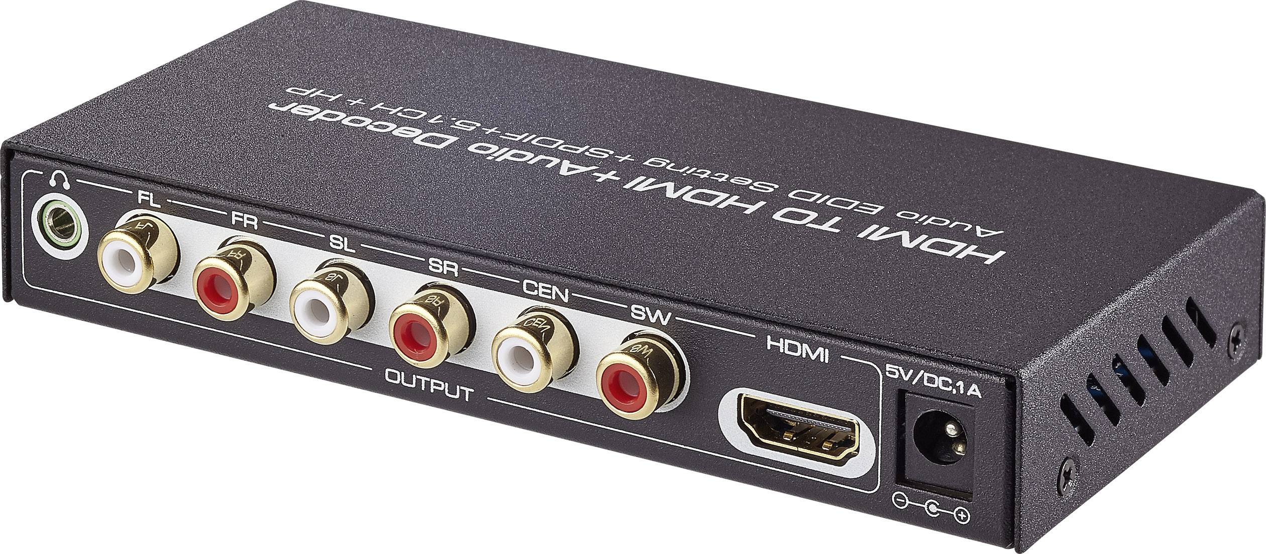audio extraktor [HDMI - HDMI, cinch, Toslink] 1920 x 1080 Pixel SpeaKa Professional SP-AE-H/6K-3