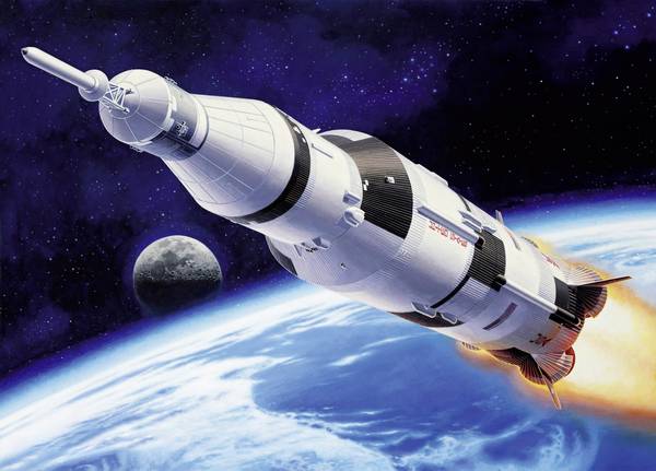 Revell 04909 Apollo Saturn V vesmírný model, stavebnice 1:144