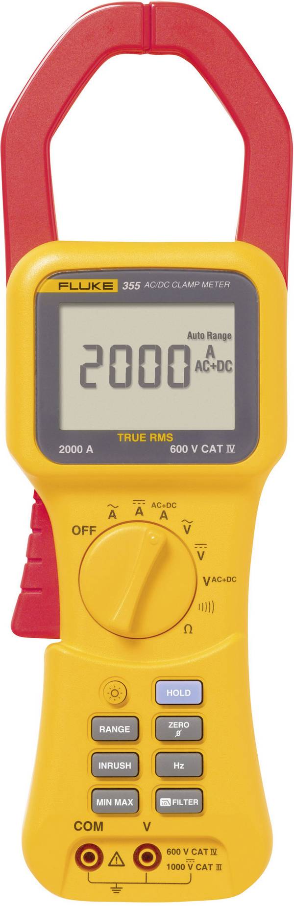 Fluke 355 digitální proudové kleště, multimetr, Kalibrováno dle (DAkkS), CAT III 1000 V, CAT IV 600 V, Displej (counts): 4000