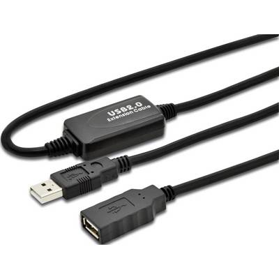 USB 2.0 prodlužovací kabel s samčími a samičími konektory pro připojení a prodloužení USB zařízení.