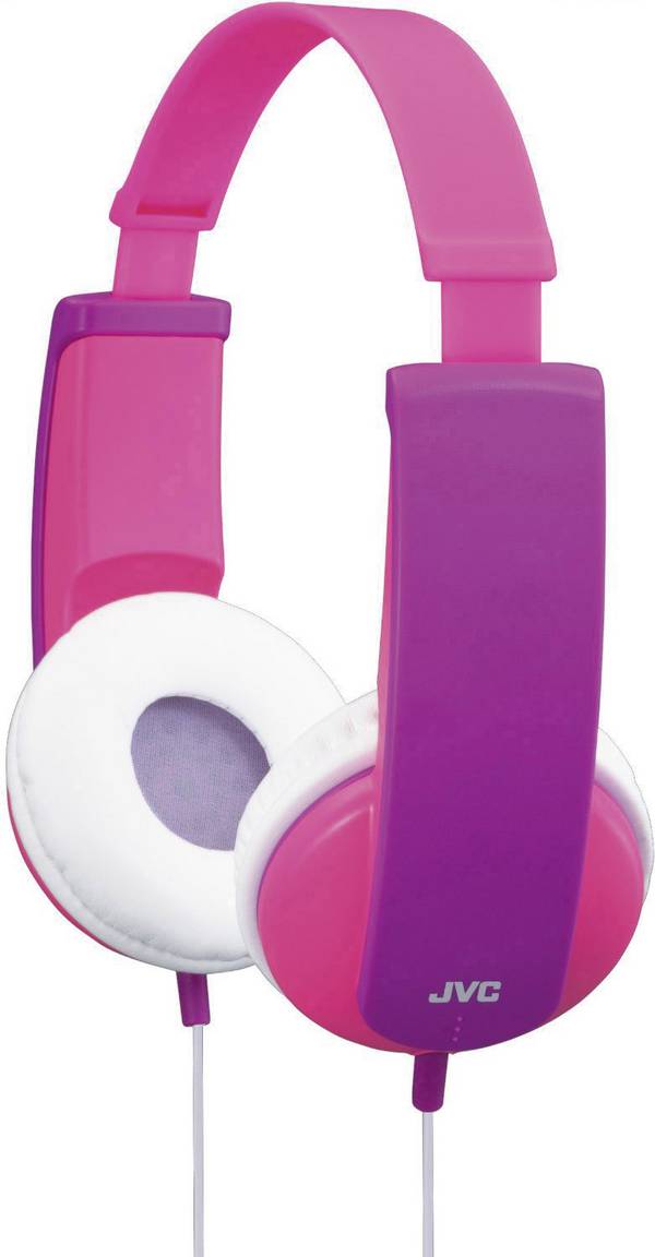 JVC HA-KD5-P-E  sluchátka otevřená (On Ear) kabelová stereo růžová, fialová  omezení hlasitosti, lehký třmen dětské
