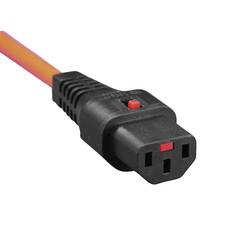 IEC připojovací kabel C13/C14 Kash, IEC C13 zásuvka 10 A - úhlová zástrčka s ochranným kontaktem, černá, oranžová, 2 m, 1 ks