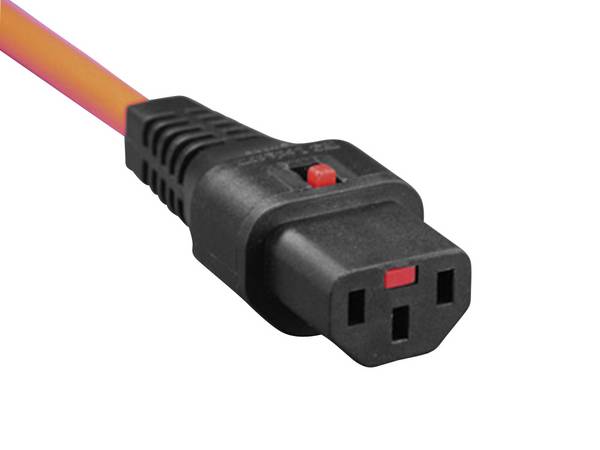 Kash IEC připojovací kabel C13/C14 IEC C13 zásuvka 10 A - úhlová zástrčka s ochranným kontaktem černá, oranžová 3.00 m 1 ks
