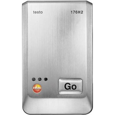 Stříbrný datalogger s nápisem 'testo 176H2' nahoře a tlačítkem s nápisem 'Go' dole vpravo.