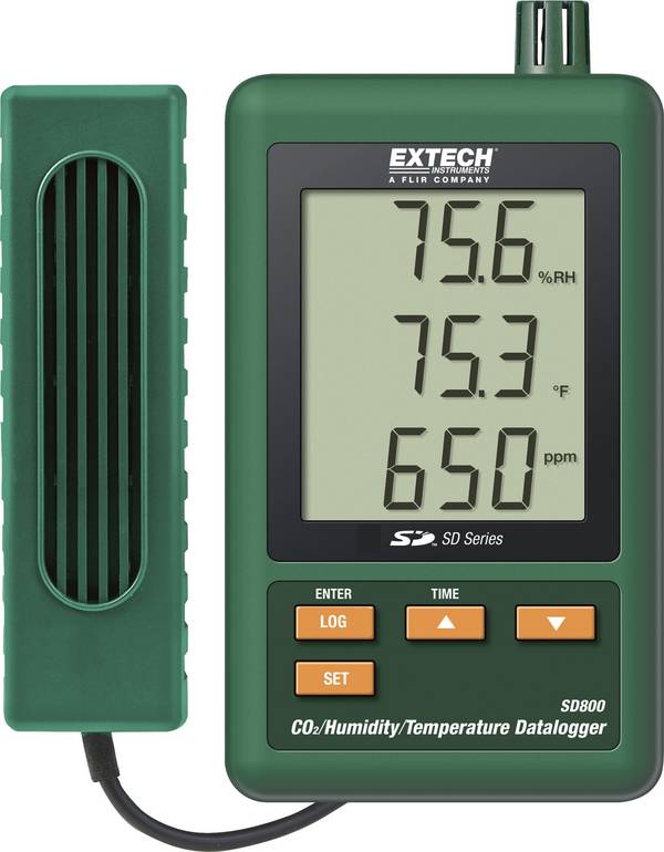 multifunkční datalogger Extech SD800 Měrné veličiny teplota, CO2, vlhkost vzduchu 0 do 50 °C 10 do 90 % rF