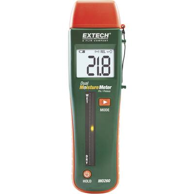 Extech MO260 měřič vlhkosti materiálů  Měření vlhkosti stavebních materiálů 0 do 99.9 % vol Měření vlhkosti dřeva 0 do 9