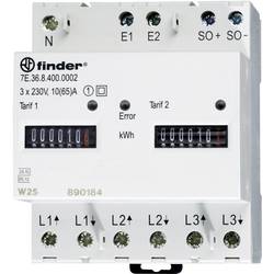 Třífázový elektroměr mechanické Finder 7E.36.8.400.0012, 65 A, 2 tarify