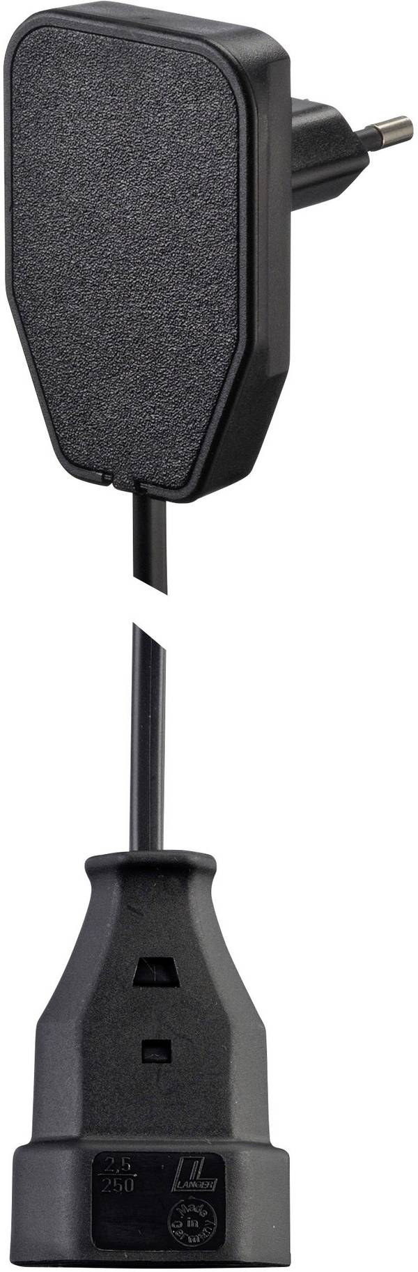 NVB 104569 napájecí prodlužovací kabel, černá, 0.80 m