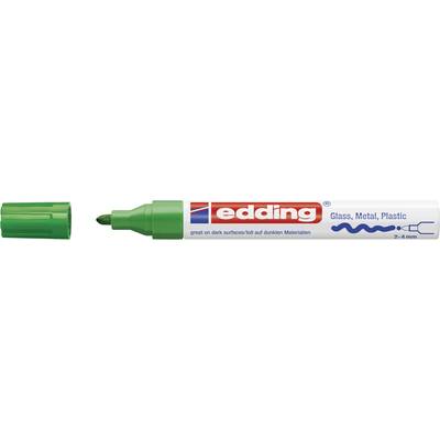 Zelený popisovač na sklo, kov, plast, hrot 2-4 mm, víčko lze sundat pro lepší viditelnost.