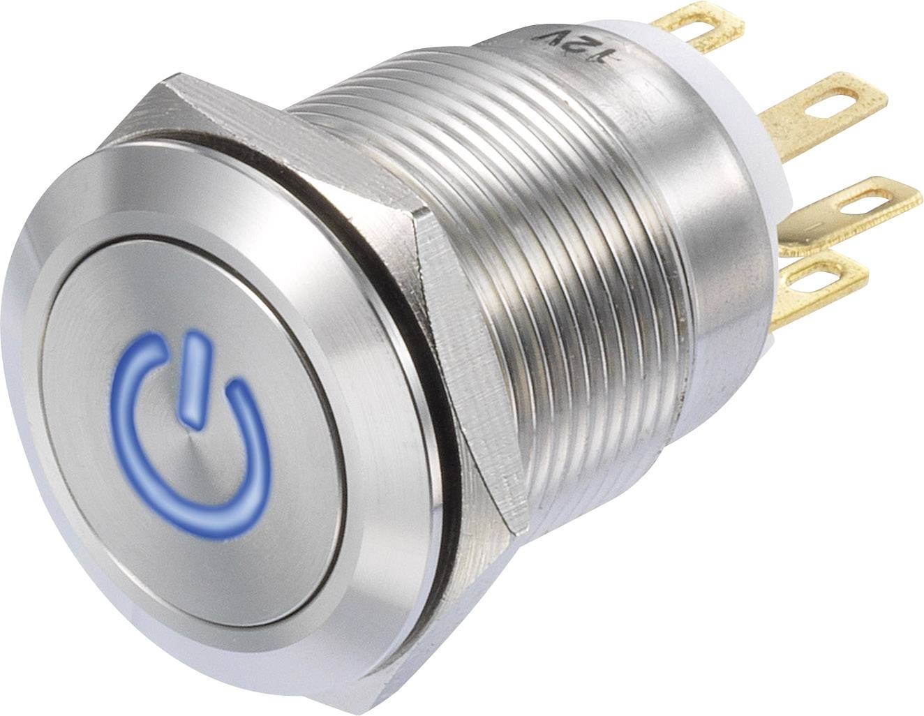 TRU COMPONENTS LAS1-GQF-11/B/12V, TC-8904684 tlačítko, 19 mm, 250 V/AC, 3 A, 1 ks