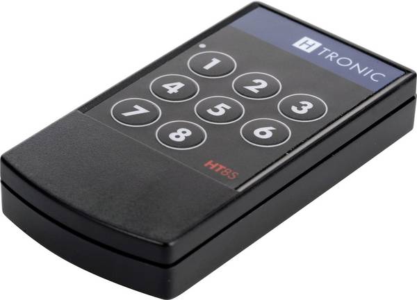 H-Tronic HT8S bezdrátový vysílač  8kanálový Frekvence 868.35 MHz, 869.05 MHz, 869.55 MHz 3 V Max. dosah 200 m