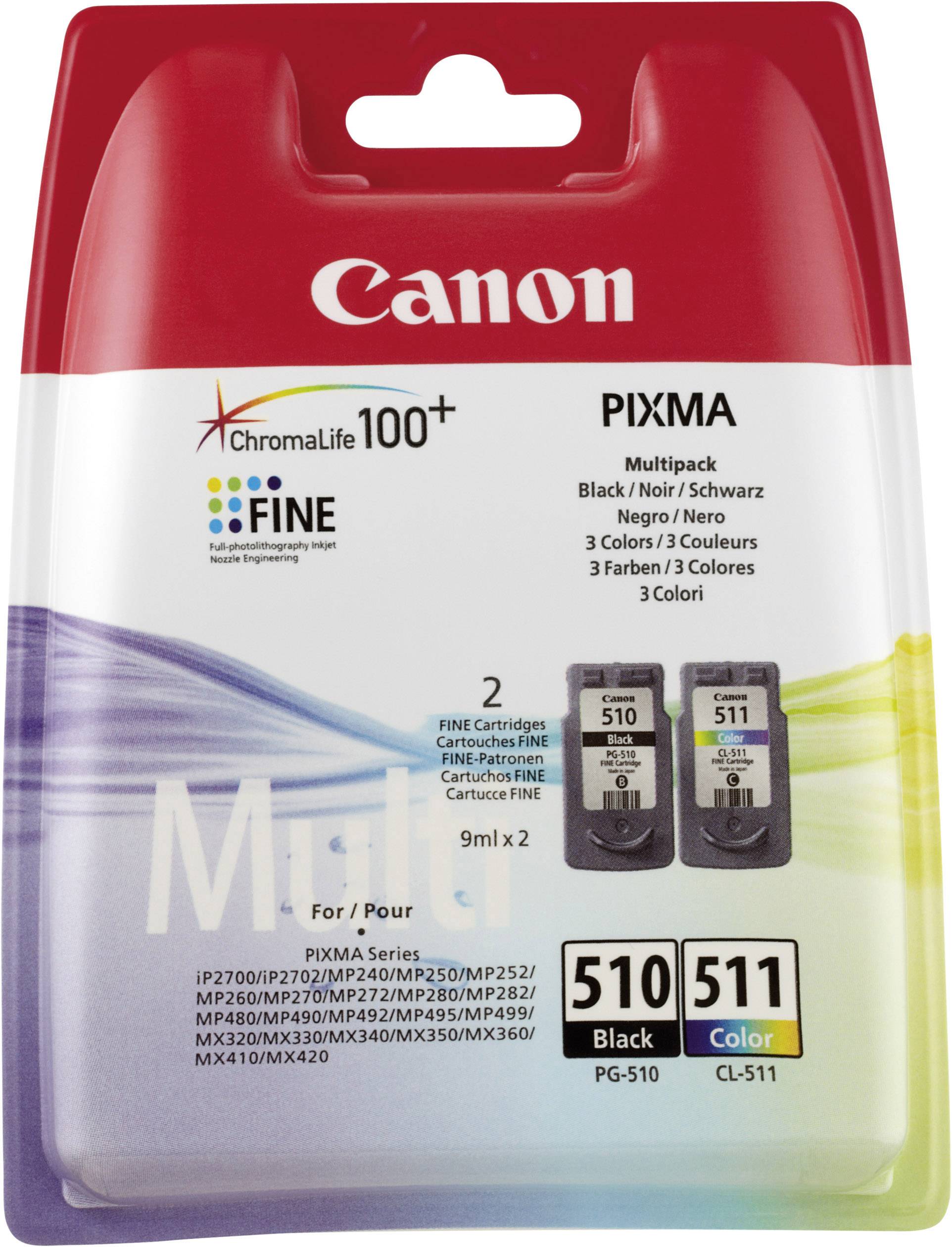 Canon Ink PG-510 / CL-511 originál kombinované balení černá, azurová, purppurová, žlutá 2970B010 Inkousty