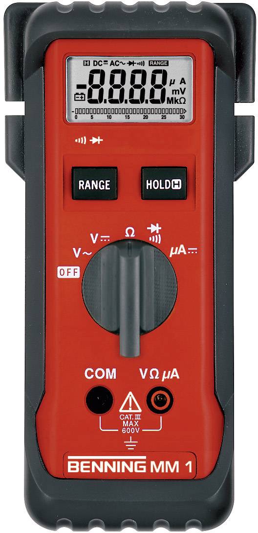 Benning MM 1 digitální multimetr, Kalibrováno dle (Akreditovaná laboratoř SCS (SCS)), ISO kalibrován, CAT III 600 V, Displej (counts): 3200
