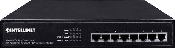 Intellinet 560641 560641 síťový switch 8 portů 1 GBit/s funkce PoE
