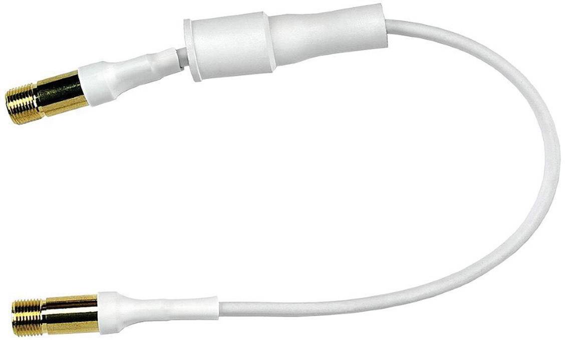 Axing SAT kabel [1x F zásuvka - 1x F zásuvka] 25.00 cm 75 dB pozlacené kontakty, průchod skrz okno bílá