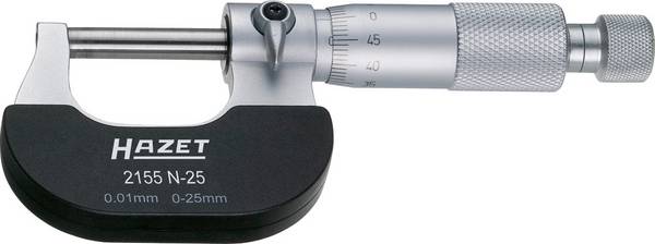 Hazet 2155N-25 2155N-25 třmenový mikrometr    0 - 25 mm Odečet: 0.01 mm DIN 863-3