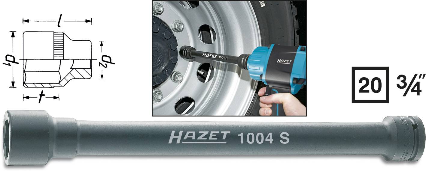 Hazet 1004S rázový nástrčný klíč, 3/4", 1004S-32