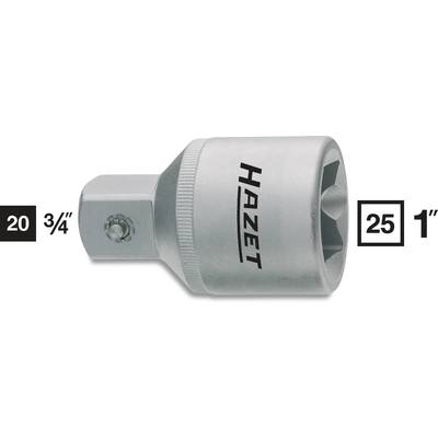 'HAZET adaptér, velikost 3/4 palce na 1 palec, stříbrný kov, po straně opatřený logem.'