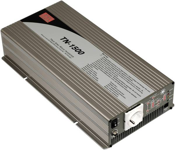 MEAN WELL měnič napětí TN-1500-212B, 1500 W, 12 V/DC -> 200 V, 220 V, 230 V, 240 V, USV funkce, dálkově zapínatelný, čistá sinusoida, zabudovaná nabíječka
