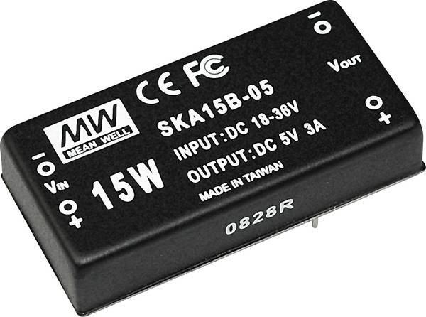 MEAN WELL SKA15A-12 DC/DC měnič napětí  12 V  15 W Počet výstupů: 1 x Obsah 1 ks