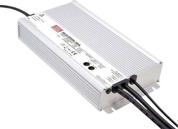 MEAN WELL HLG-600H-24B LED driver, napájecí zdroj pro LED  konstantní napětí, konstantní proud 600 W 25 A 12 - 24 V/DC stmívatelný, PFC spínací obvod , ochrana proti přepětí  1 ks