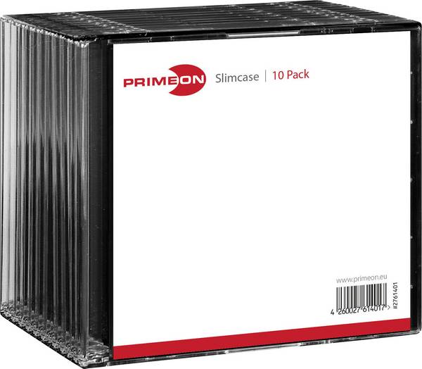 Primeon útlý obal na CD 2761401 1 CD/DVD/Blu-Ray černá plast 10 ks