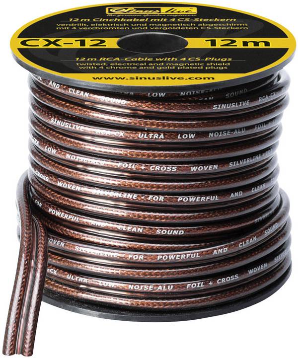 Sinuslive CX-12 cinch kabel 12.00 m [1x kabel s otevřenými konci - 1x kabel s otevřenými konci]