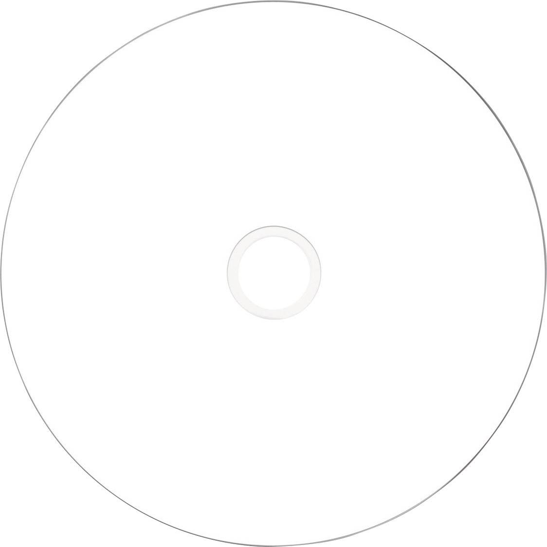 Prázdný disk CD nebo DVD s bílým pozadím.