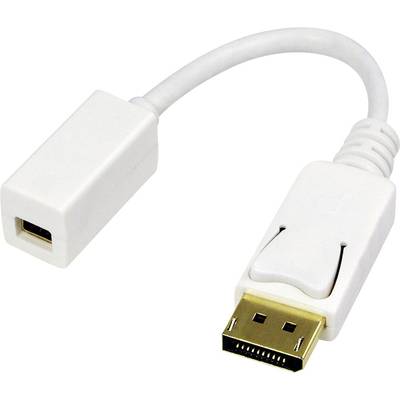 Bílý adaptérový kabel DisplayPort na DisplayPort Mini.