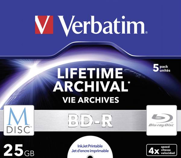 Verbatim 43823 M-DISC Blu-ray XL Rohling 25 GB 5 ks Jewelcase s potiskem