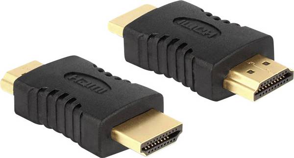 Delock 65508 HDMI adaptér [1x HDMI zástrčka - 1x HDMI zástrčka] černá pozlacené kontakty 0 mm