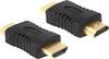 Delock 65508 HDMI adaptér [1x HDMI zástrčka - 1x HDMI zástrčka] černá pozlacené kontakty 0 mm