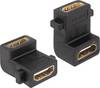 Delock 65510 HDMI adaptér [1x HDMI zásuvka - 1x HDMI zásuvka] černá pozlacené kontakty 0 mm
