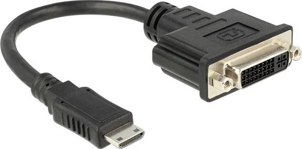Delock 65564 HDMI / DVI adaptér [1x mini HDMI zástrčka C - 1x DVI zásuvka 24+5pólová] černá  20.00 cm