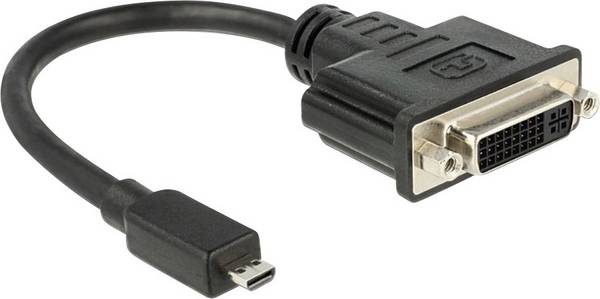 Delock 65563 HDMI / DVI adaptér [1x micro HDMI zástrčka D - 1x DVI zásuvka 24+5pólová] černá  20.00 cm