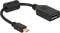Adaptérový kabel s konektorem Mini DisplayPort na HDMI zásuvku z černého plastu, znázorňující možnosti připojení pro video připojení.