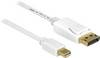 Delock Mini-DisplayPort / DisplayPort kabelový adaptér Mini DisplayPort konektory, Konektor DisplayPort 5.00 m bílá 83484 pozlacené kontakty Kabel DisplayPort