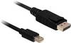 Delock Mini-DisplayPort / DisplayPort kabelový adaptér Mini DisplayPort konektory, Konektor DisplayPort 7.00 m černá 83480 Kabel DisplayPort