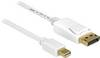 Delock Mini-DisplayPort / DisplayPort kabelový adaptér Mini DisplayPort konektory, Konektor DisplayPort 7.00 m bílá 83485 pozlacené kontakty Kabel DisplayPort
