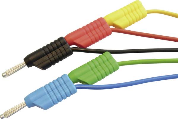 VOLTCRAFT MS 4250S sada měřicích kabelů lamelová zástrčka 4 mm lamelová zástrčka 4 mm 1.00 m červená, černá, modrá, zelená, žlutá 1 ks