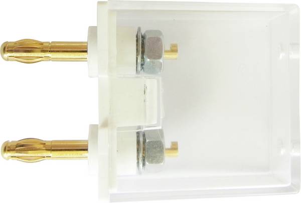Schnepp G1 2AU měřicí adaptér, lamelová zástrčka 4 mm - zásuvka 4 mm, stohovatelná, bílá