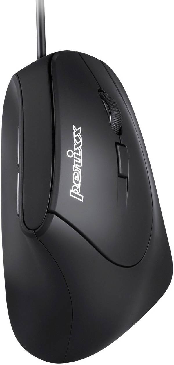 Perixx Vertikal Perimice-515 II optická ergonomická myš, přenos USB, 6 tlačítko, 1600 dpi, černá