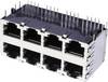 econ connect 3022S4, RJ45 konektor, zásuvka, vestavná horizontální, kov, 1 ks