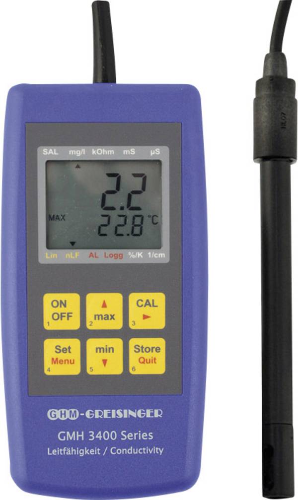 Greisinger GMH 3431 multifunkční měřicí přístroj  uvolněné částice (TDS) , vodivost , salinita, teplota
