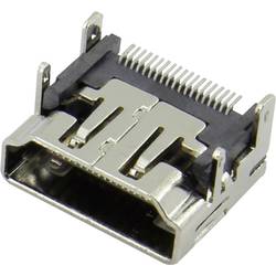 HDMI konektor Attend 206A-SEAN-R03 - zásuvka, vestavná horizontální, stříbrná, pozlacené kontakty, 1 ks