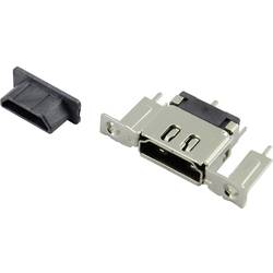 HDMI konektor Attend 206F-SEAN-RA1 - zásuvka, vestavná horizontální, stříbrná, pozlacené kontakty, 1 ks